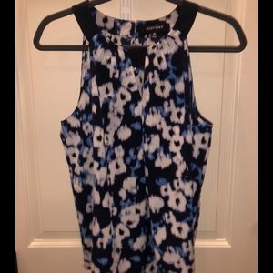 Ellen Tracy Blue Flower Top Size M
